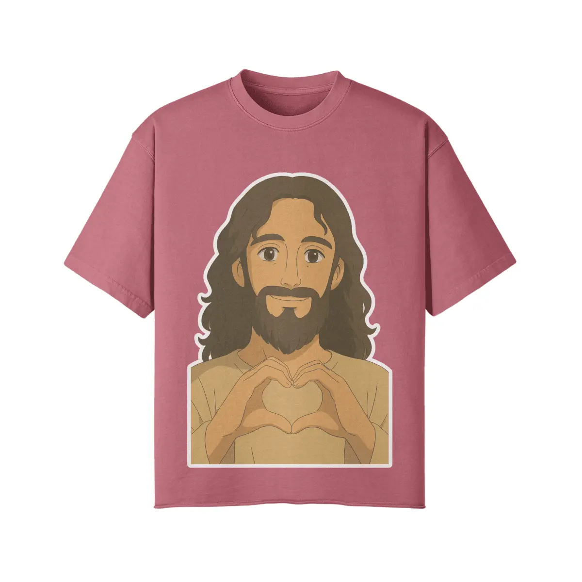 Business Scriptures – Bible Verses for Success & Growth - 2 - https://businessscriptures.com Cameo Brown vintage Jesus Loves You T-shirt with heart-hands design