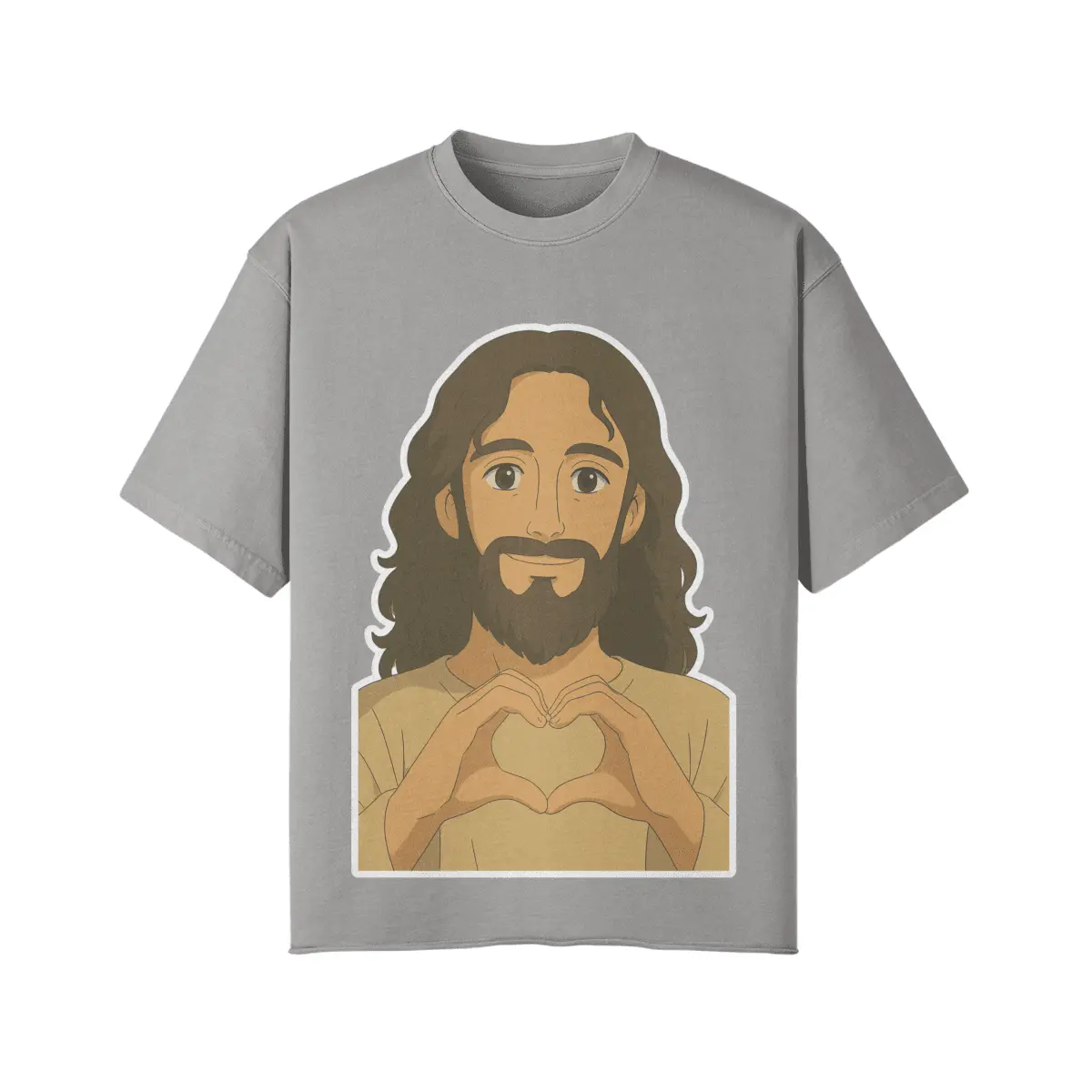 Business Scriptures – Bible Verses for Success & Growth - 6 - https://businessscriptures.com Light Gray vintage-washed Jesus Loves You T-shirt, raw hem