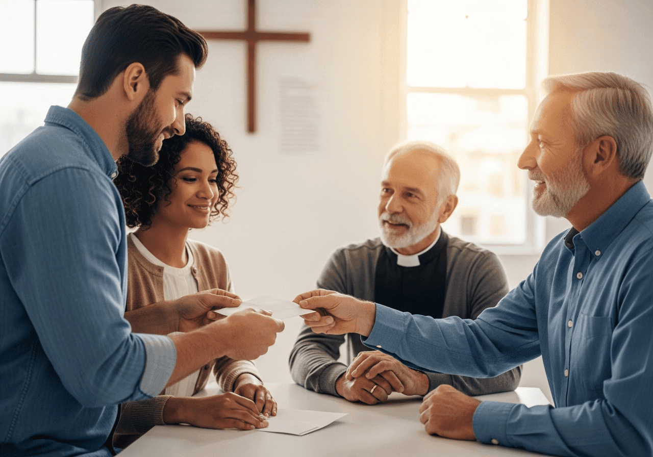 Christian business owner giving to ministry as a form of biblical generosity in business